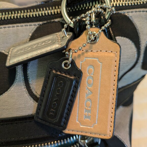 COACH Poppy Black & Silver Outline Hobo Tote $60.00 - Picture 2 of 10